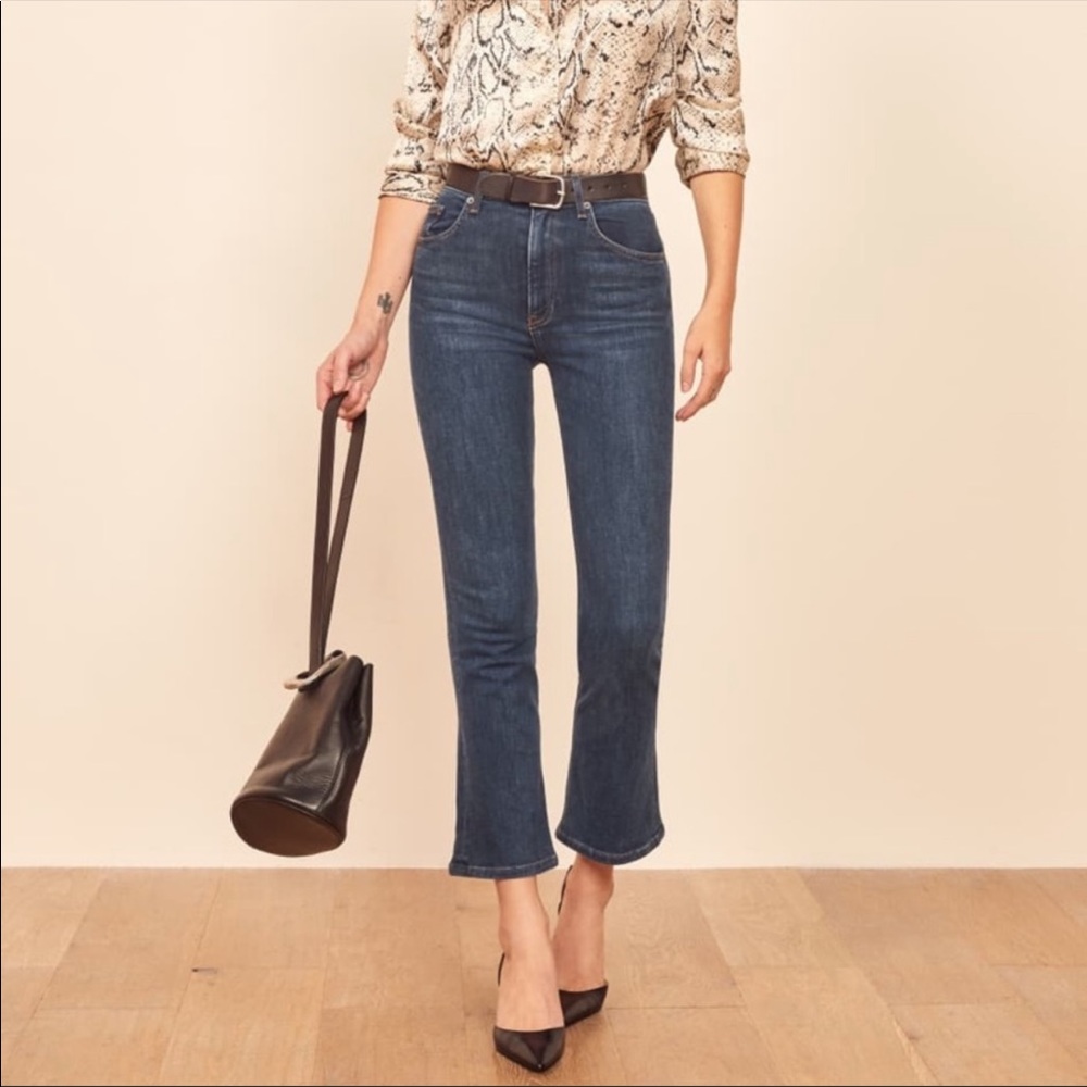 Reformation high crop boot cut Jessie jean.